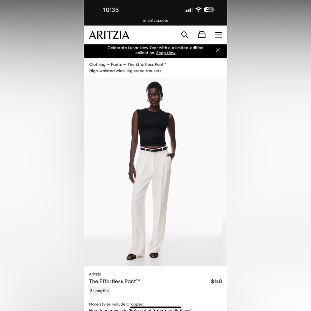 Wilfred (Aritzia) effortless pant (birch / white)